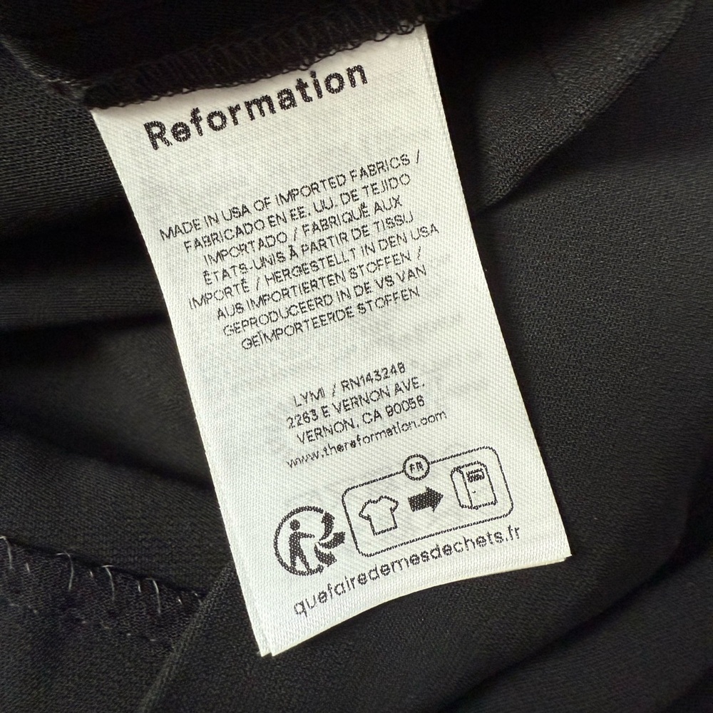 Reformation Carla Low Waist Mini Skirt, Black, Size 10 - Picture 9 of 10